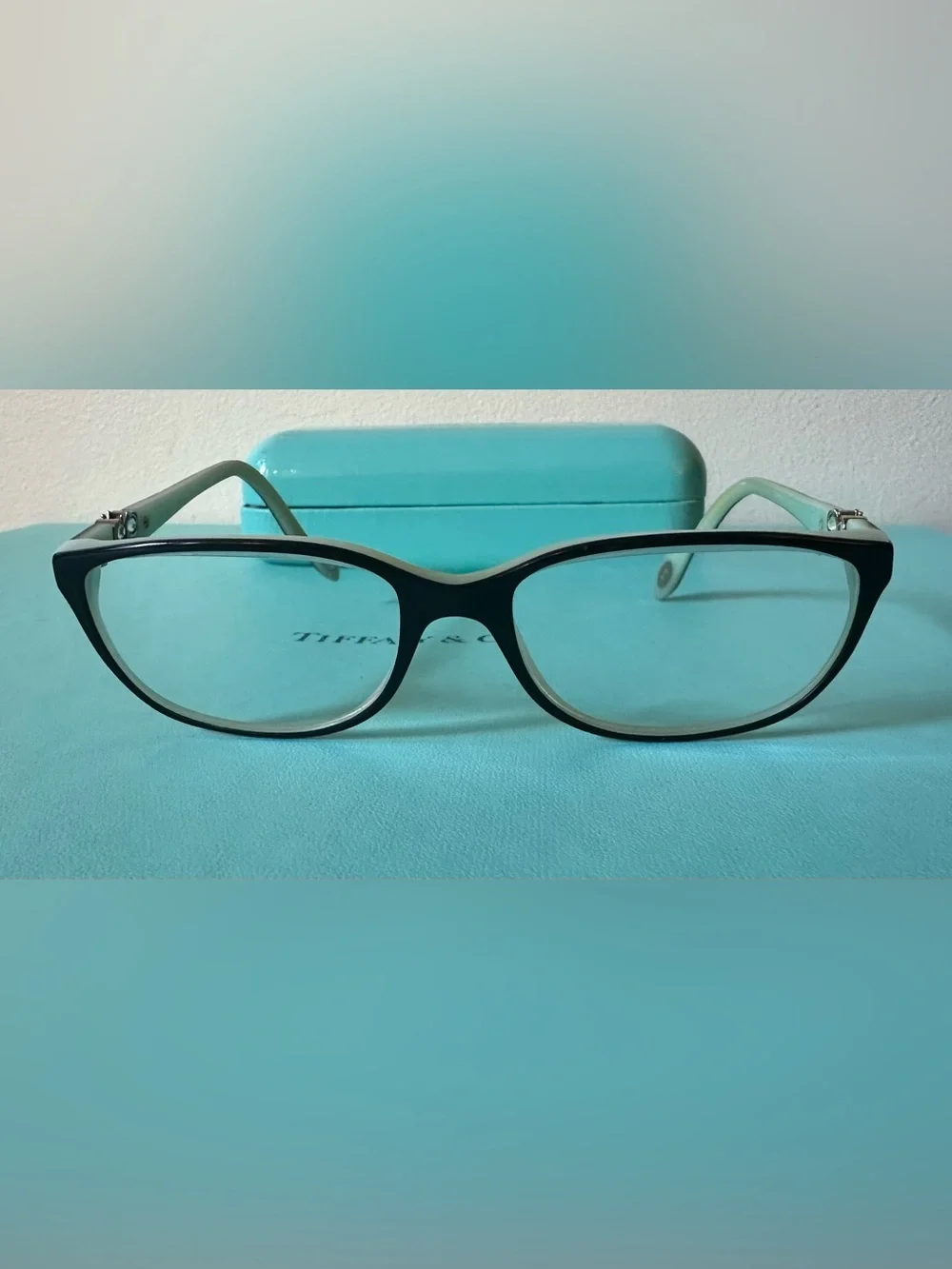 Tiffany & Co. Black & Blue Rhinestone Eyeglass Frames
